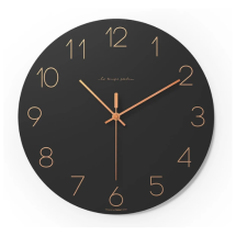 무아스 무소음 플랫우드 블랙라벨 벽시계