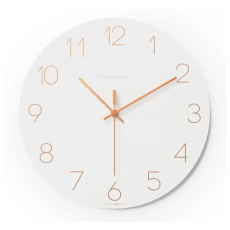 무아스 무소음 플랫우드 로즈골드 벽시계