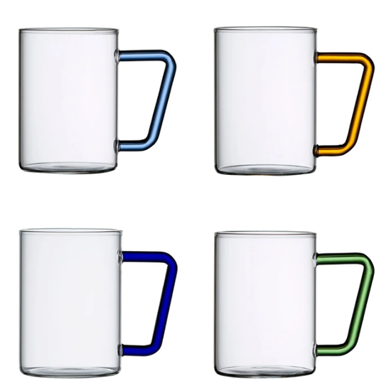비전글라스 컬러 핸들 머그 500ml 4P