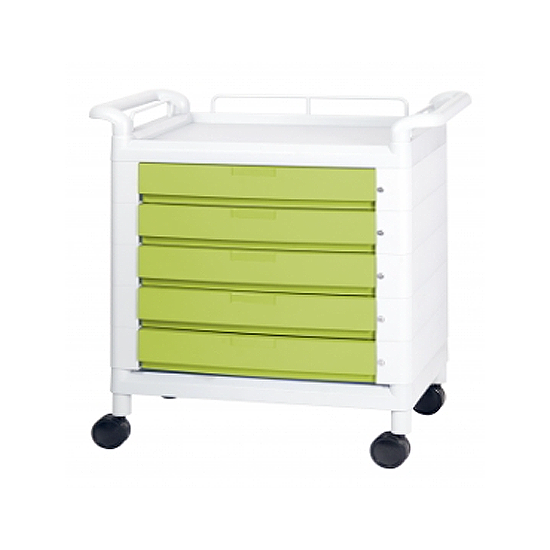 대경전자 서랍형 다용도 운반카트 화이트그린 DC205