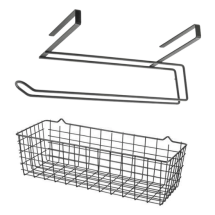 메탈텍스 키친타올 홀더 다용도 바스켓 세트 2P 블랙