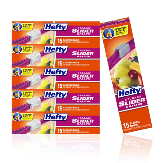 헤프티 슬라이더 지퍼백 대형 냉장용 15매 x 6팩